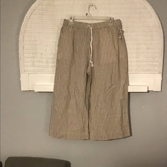Beach Lunch Lounge Linen Cropped Pants (NW… - Picture 4 of 8